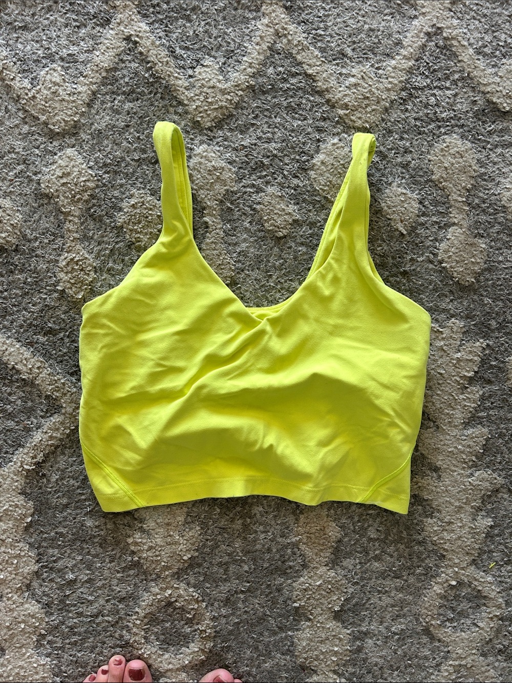 lululemon athletica Neon Yellow Scoop Sports Bra Top